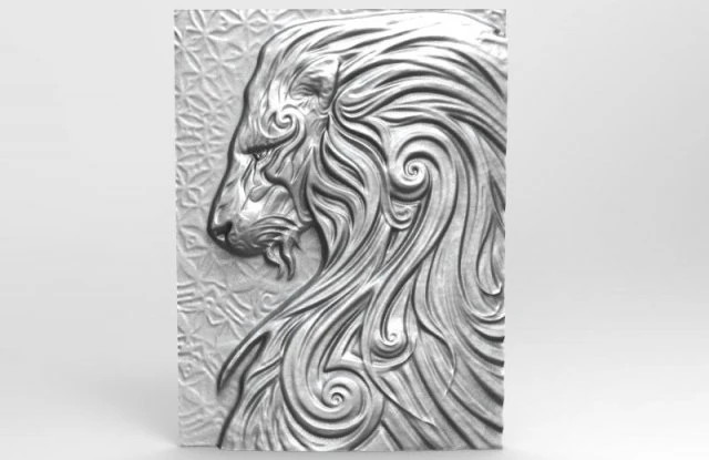 lion 4 bas-relief cnc 3D Print Model .c4d .max .obj .3ds .fbx .stl .blend 