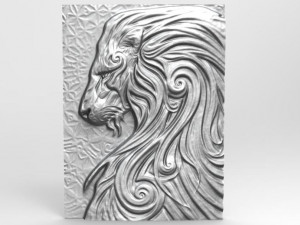 lion 4 bas-relief cnc 3Dプリントモデル