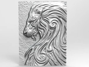lion 4 bas-relief cnc 3D Print Model