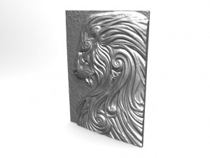 lion 4 bas-relief cnc Modelo de Impressão 3D