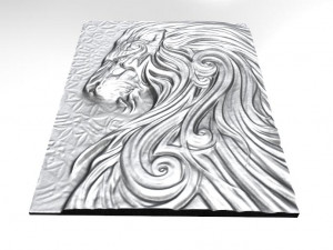 lion 4 bas-relief cnc Modelo de Impressão 3D