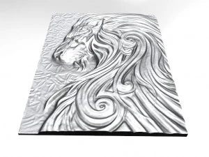lion 4 bas-relief cnc 3D Print Model