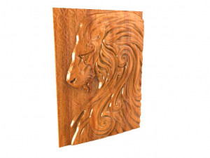 lion 4 bas-relief cnc Modelo de Impressão 3D