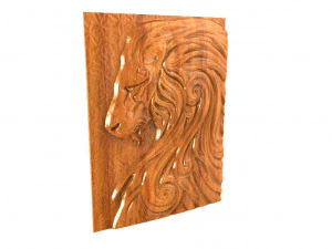 lion 4 bas-relief cnc 3D Print Model