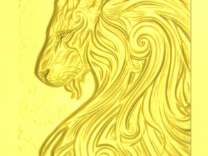 lion 4 bas-relief cnc Modelo de Impressão 3D