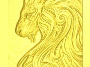 lion 4 bas-relief cnc 3D Print Model