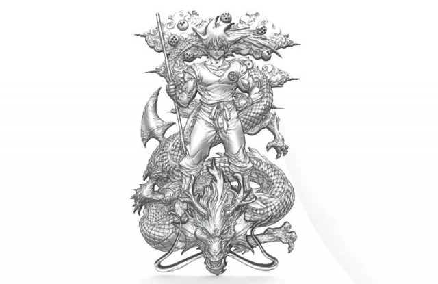goku bas-relief 3 cnc 3D Print Model .c4d .max .obj .3ds .fbx .stl .blend 