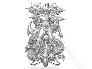 goku bajorrelieve 3 cnc Modelo de impresión 3D