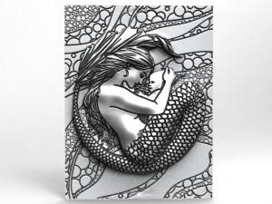 mermaid with her baby cnc 3D Print Model