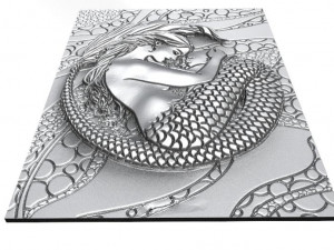 mermaid with her baby cnc Modelo de Impressão 3D