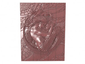 mermaid with her baby cnc Modelo de Impressão 3D