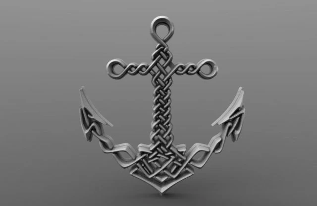 celtic anchor 3D Print Model .c4d .max .obj .3ds .fbx .stl .blend