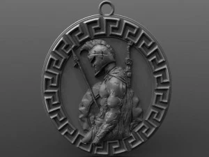 pingente espartano 10 Modelo de Impressão 3D