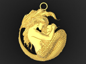 mermaid with her baby 3Dプリントモデル
