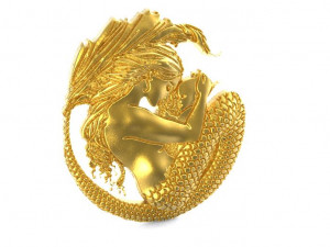 mermaid with her baby 3Dプリントモデル