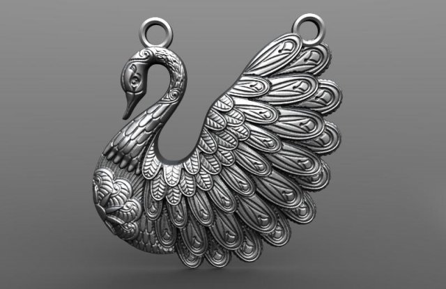 swan pendant 3D Baskı Modeli .c4d .max .obj .3ds .fbx .stl .blend 