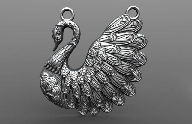 swan pendant 3D Print Model .c4d .max .obj .3ds .fbx .stl .blend 