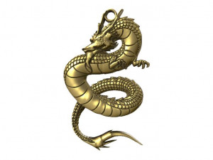 chinese dragon pendant 1 3Dプリントモデル