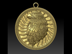 eagle pendant 4 3Dプリントモデル