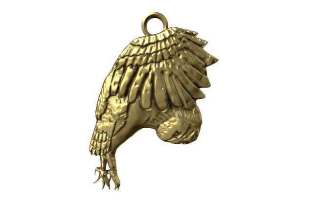 owl pendant 3 Modello di stampa 3D .c4d .max .obj .3ds .fbx .stl .blend 