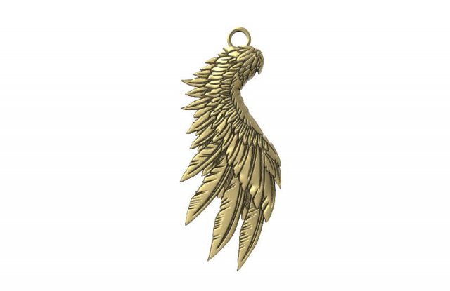 wing pendant 3D 프린트 모델 .c4d .max .obj .3ds .fbx .stl .blend 