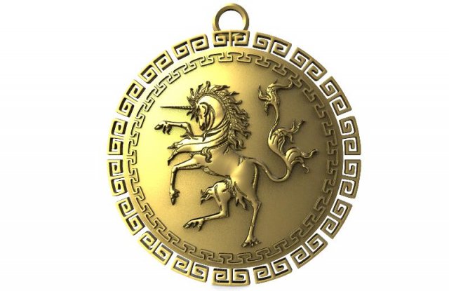 unicorn pendant 3D Print Model .c4d .max .obj .3ds .fbx .stl .blend 