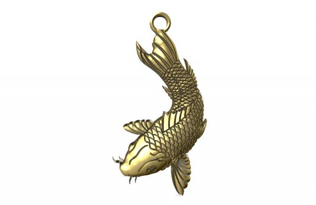 koi fish pendant 3D Print Model .c4d .max .obj .3ds .fbx .stl .blend