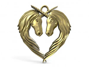 ユニコーンペンダント 3Dプリントモデル