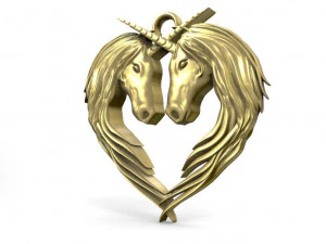 кулон єдинороги 3D Принт Модель