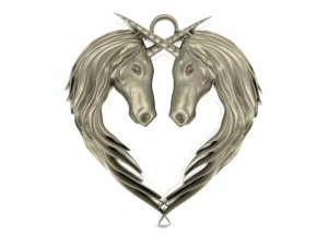 кулон єдинороги 3D Принт Модель