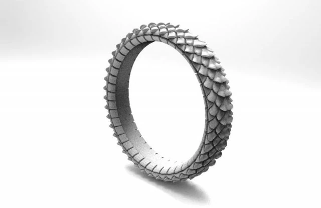 dragon scale ring 3D Print Model .c4d .max .obj .3ds .fbx .stl .blend 