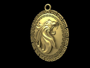 lion pendant 5 Model do druku 3D