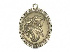 lion pendant 5 Model do druku 3D