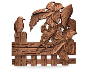 vogel en bloemen cnc 3D printmodel