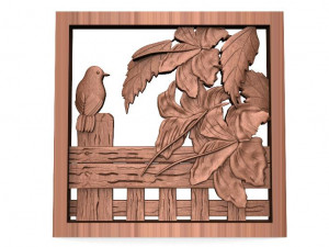 bird and flowers cnc Modelo de Impressão 3D