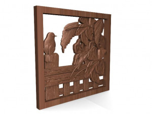 bird and flowers cnc Modelo de Impressão 3D