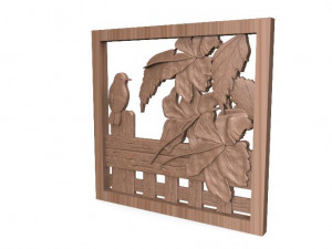 bird and flowers cnc Modelo de Impressão 3D