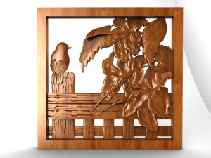 bird and flowers cnc Modelo de Impressão 3D
