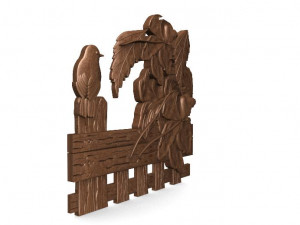 bird and flowers cnc Modelo de Impressão 3D