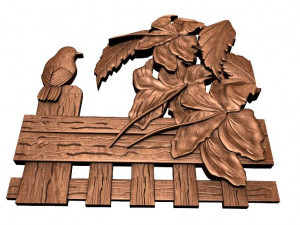 bird and flowers cnc Modelo de Impressão 3D