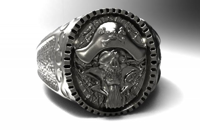 pirate skull ring Modelo de impresión 3D .c4d .max .obj .3ds .fbx .stl .blend 