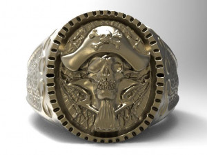 pirate skull ring Modelo de impresión 3D