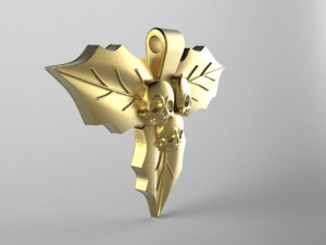 skull leaves pendant 3D 프린트 모델