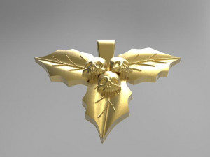 skull leaves pendant 3D 프린트 모델