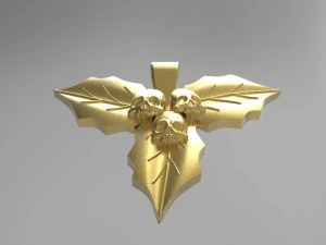 skull leaves pendant 3D Print Model