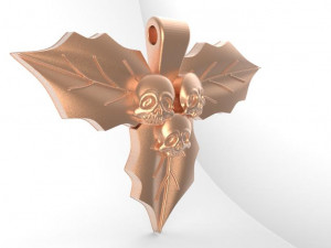 skull leaves pendant 3D 프린트 모델