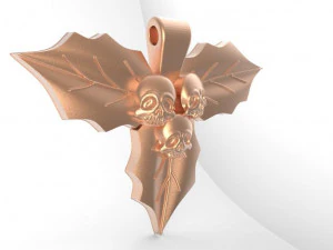 skull leaves pendant 3D Print Model