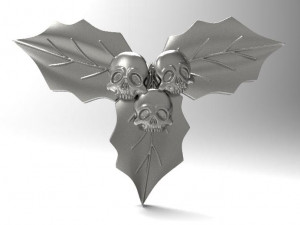 skull leaves pendant 3D 프린트 모델