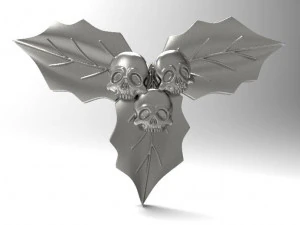 skull leaves pendant 3D Print Model