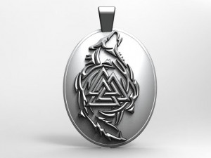 valknut wolf pendant 3D Print Model